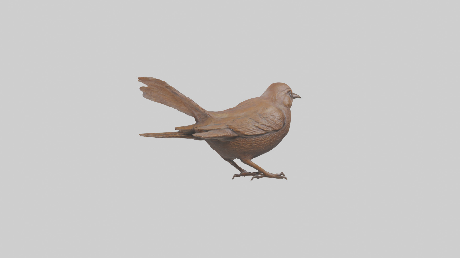 Eurasian Wren statue model Low-poly 3D model_4