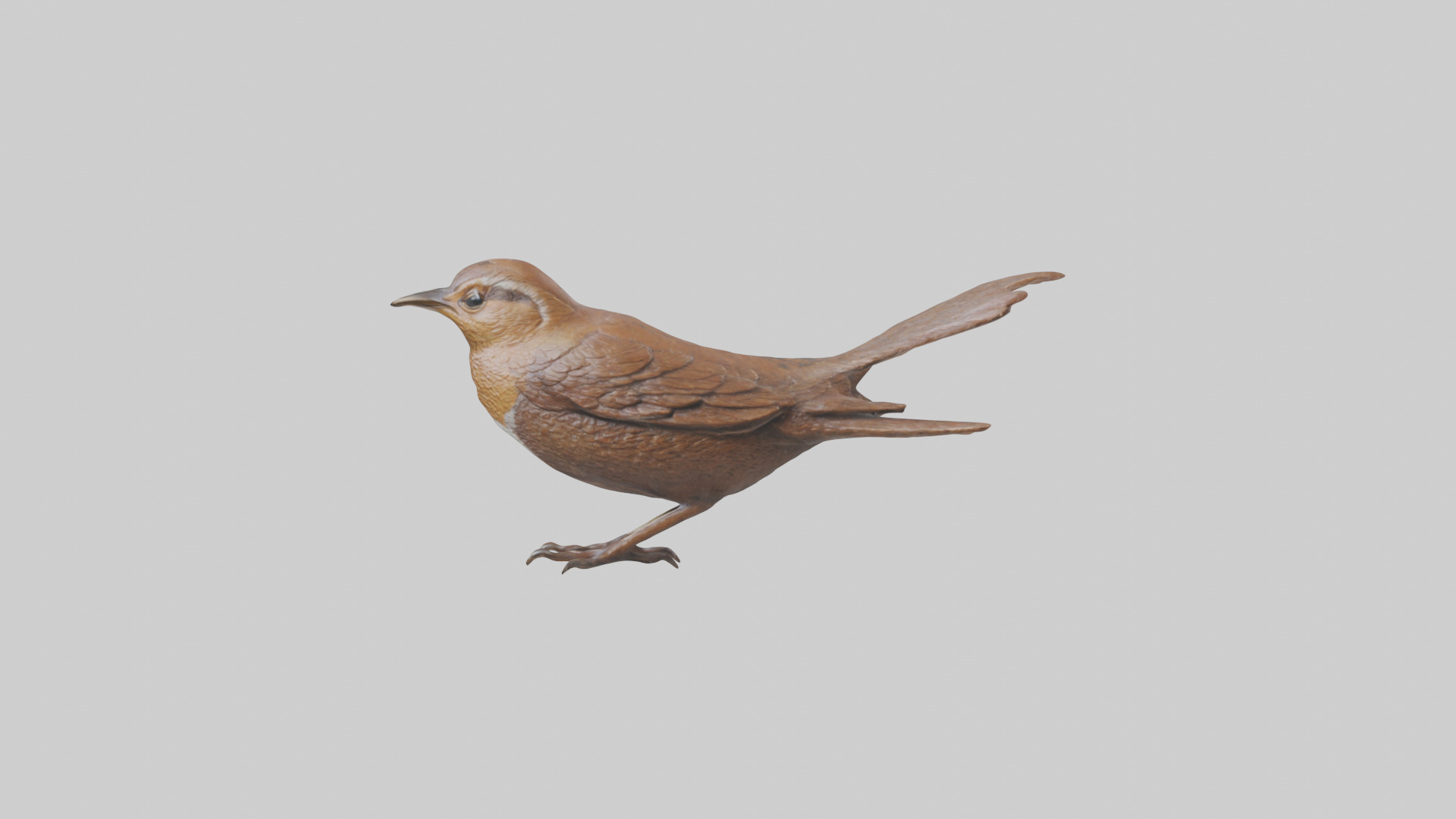 Eurasian Wren statue model Low-poly 3D model_12