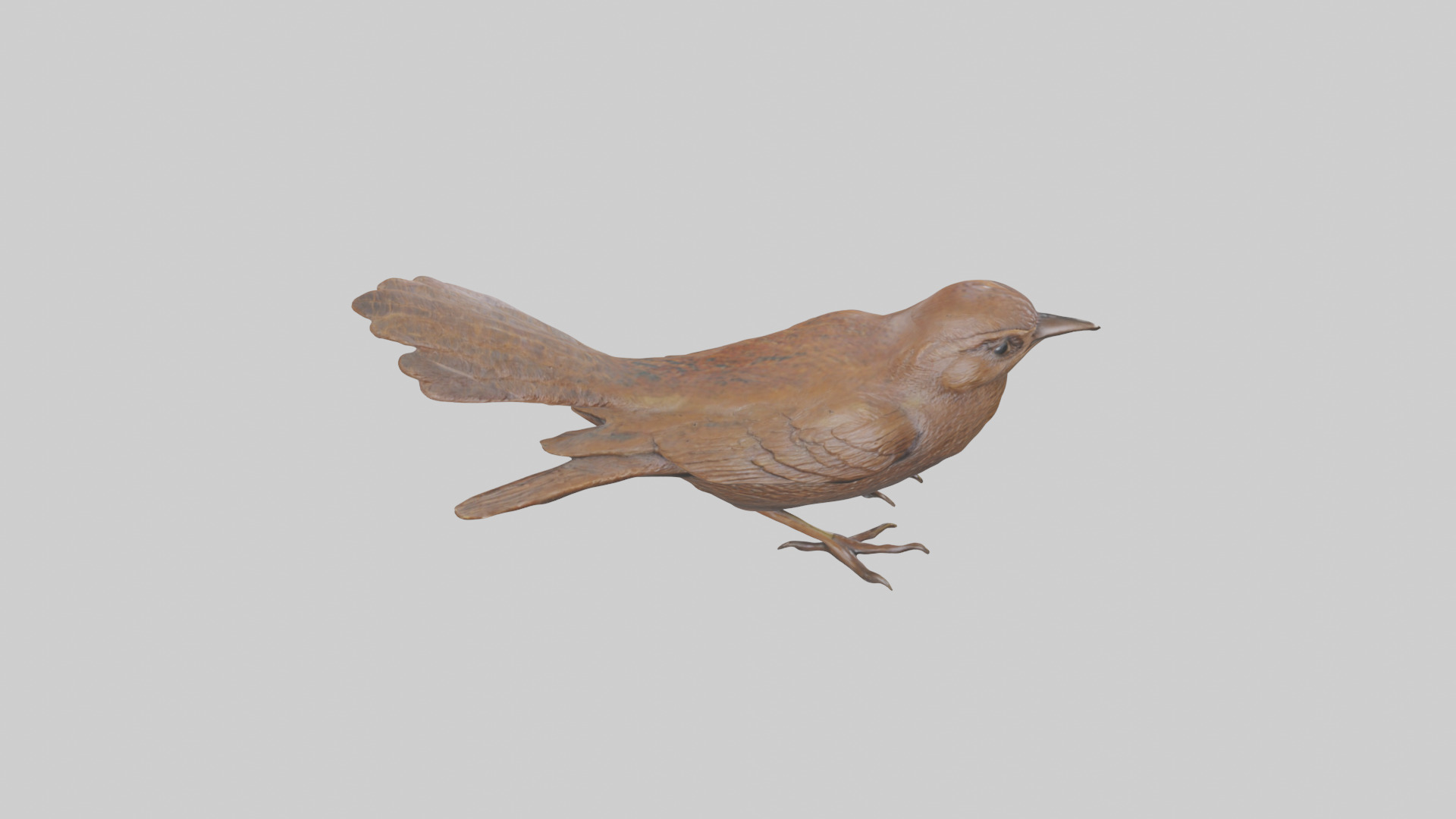 Eurasian Wren statue model Low-poly 3D model_18