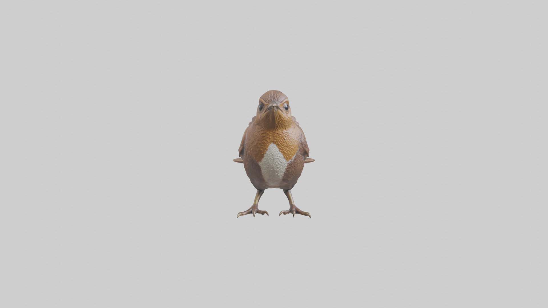 Eurasian Wren statue model Low-poly 3D model_9