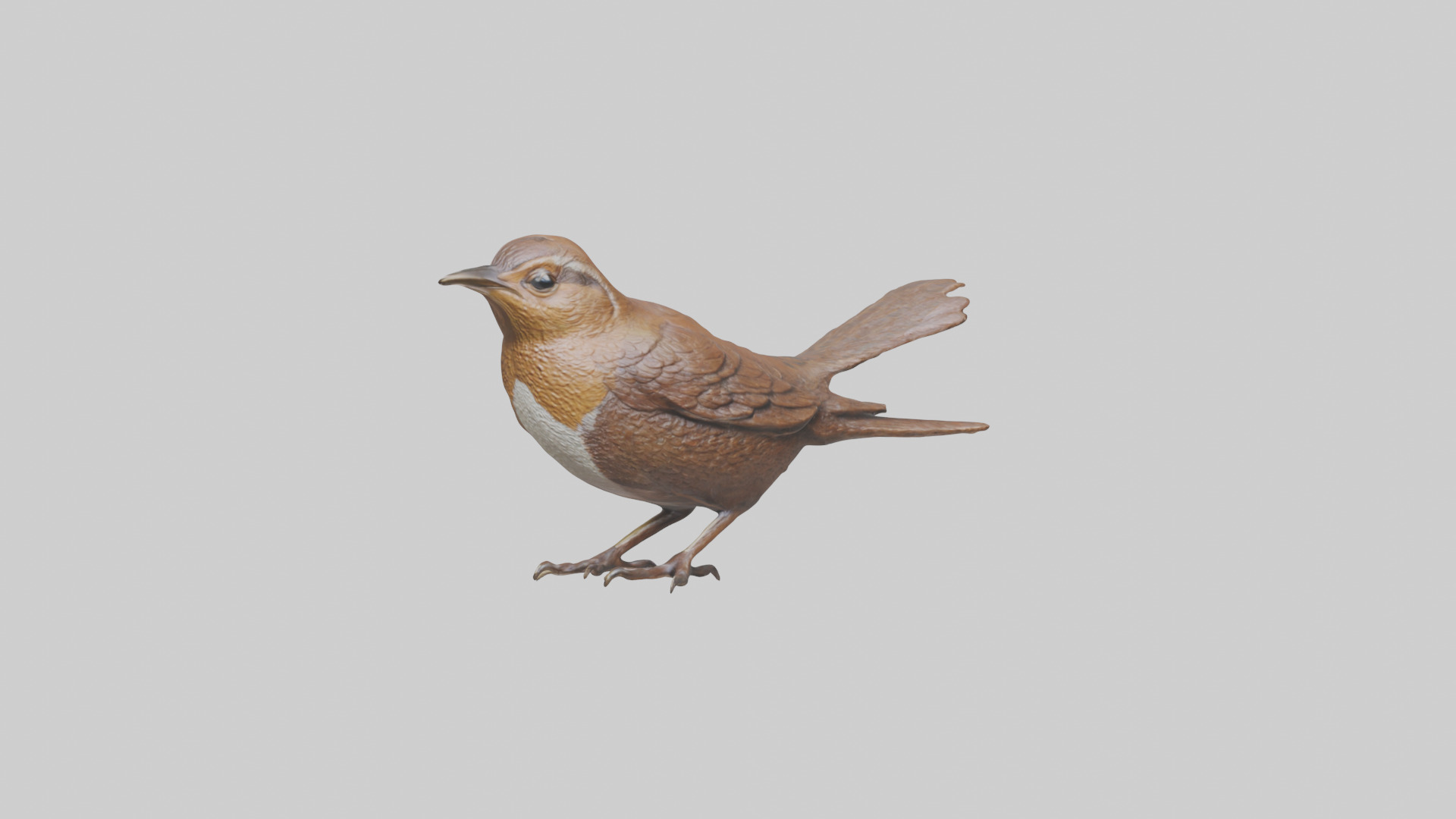 Eurasian Wren statue model Low-poly 3D model_10