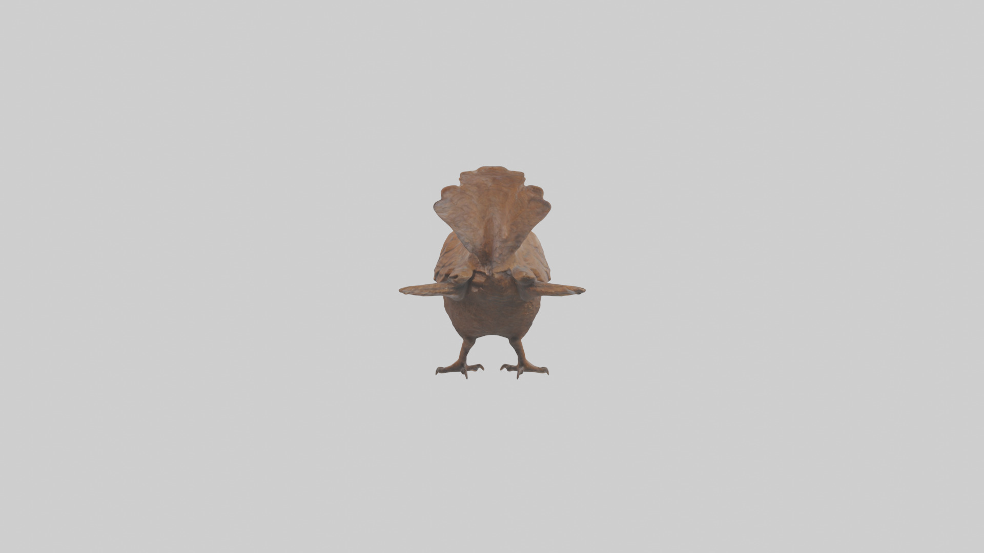 Eurasian Wren statue model Low-poly 3D model_2