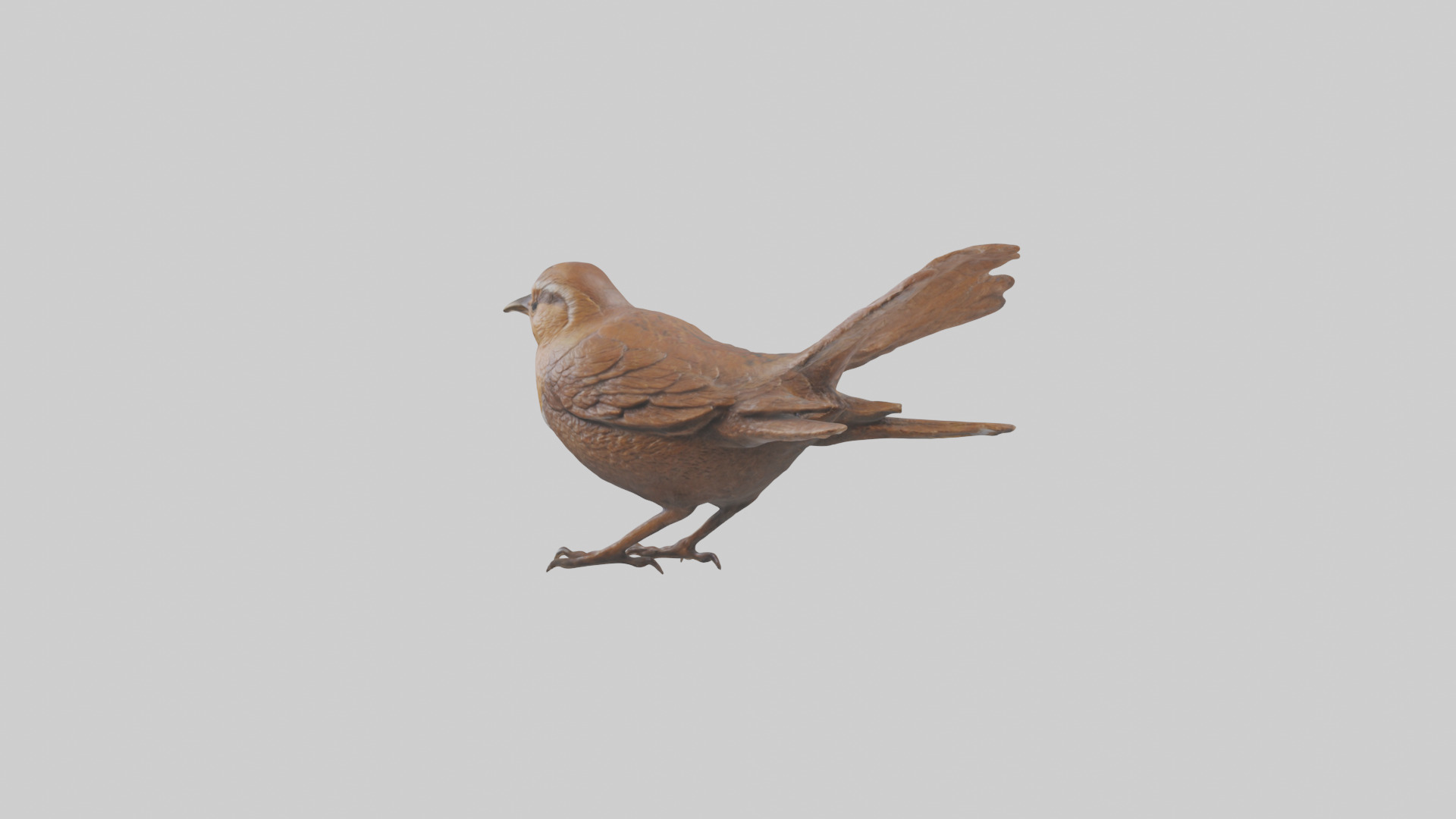 Eurasian Wren statue model Low-poly 3D model_3