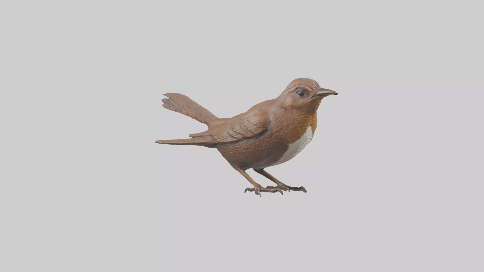 Eurasian Wren statue model Low-poly 3D model_0