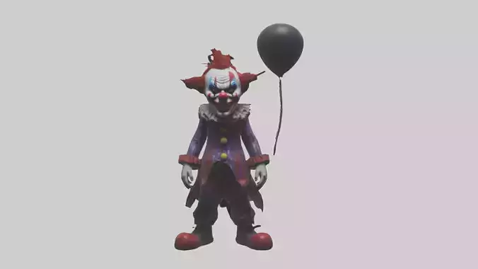 Evil clown model Low-poly 3D model