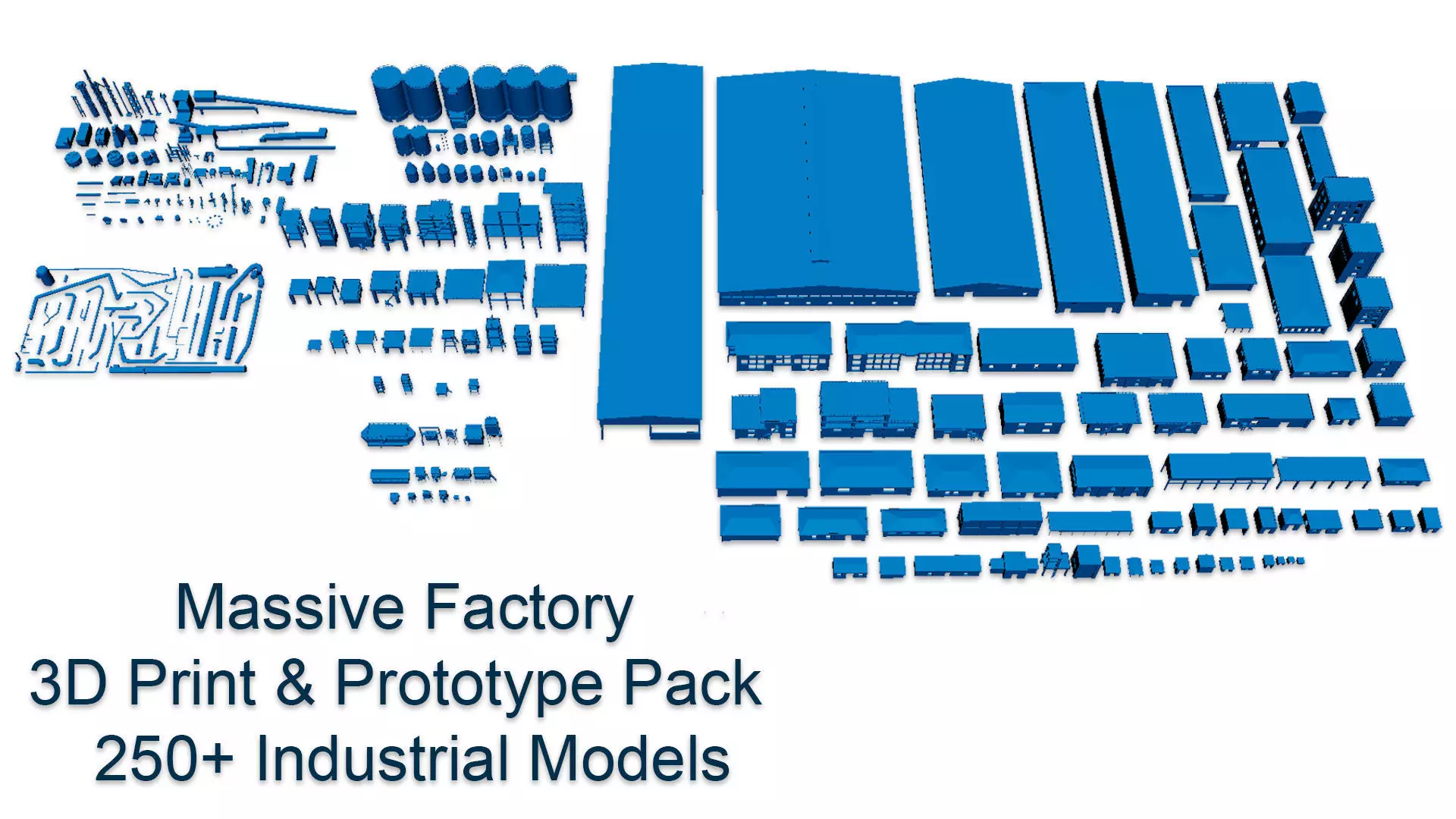 Industrial Factory Model Pack 250 Pieces for 3D Print 3D print model