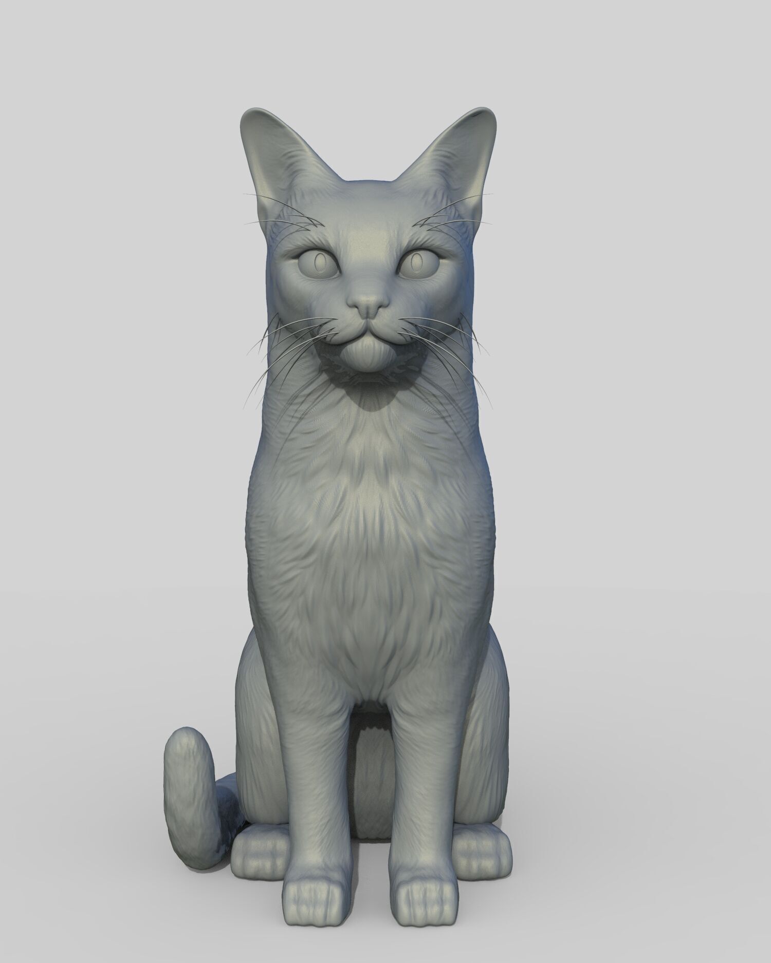 Gato sentado 3D print model_6