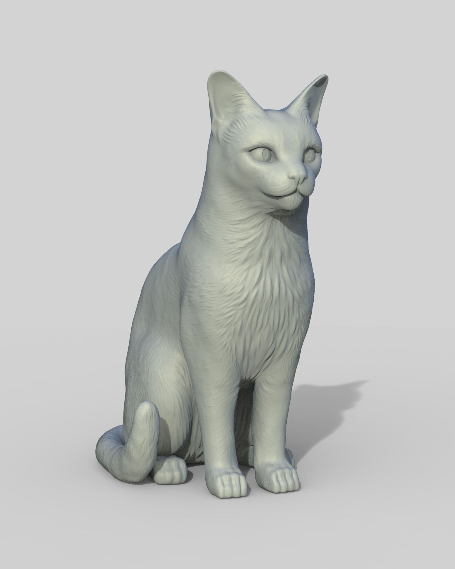 Gato sentado 3D print model_7