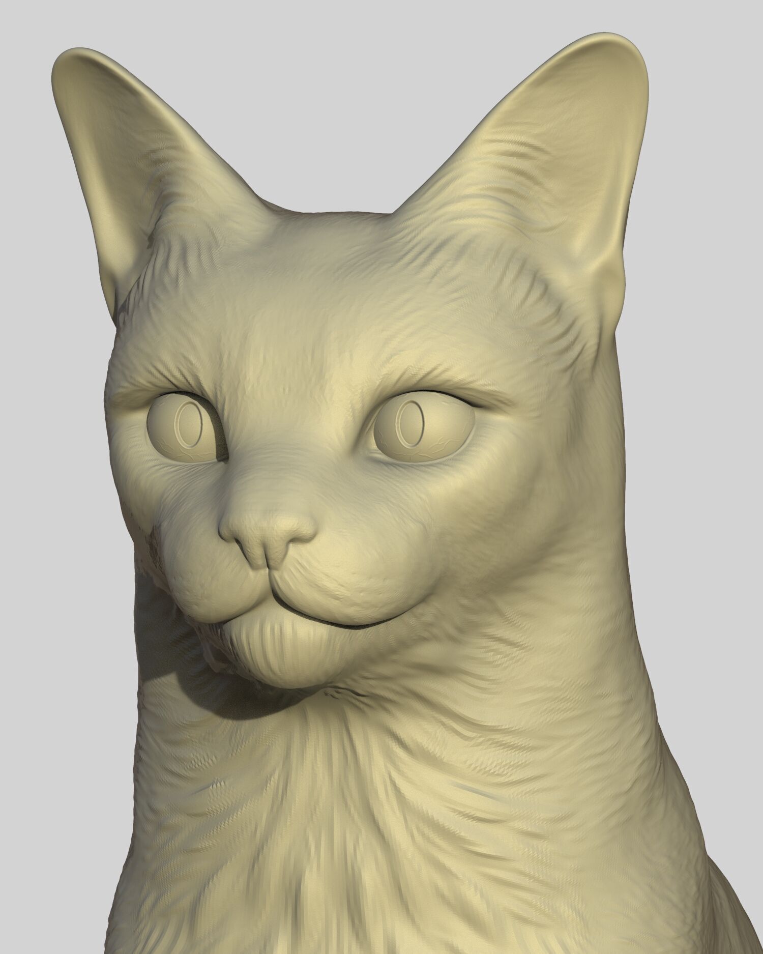 Gato sentado 3D print model_2