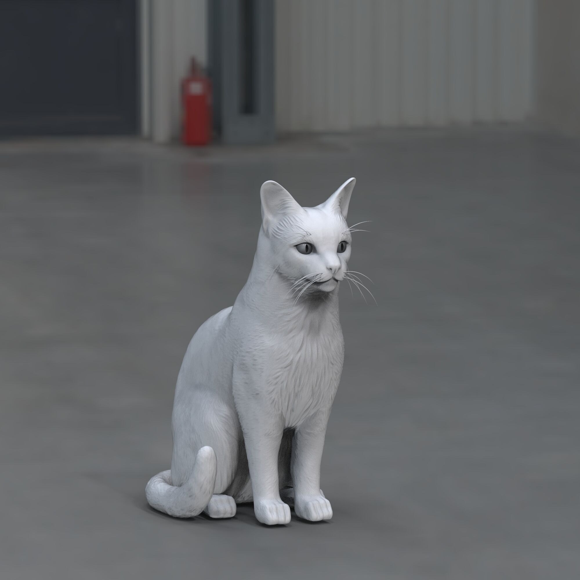 Gato sentado 3D print model_4