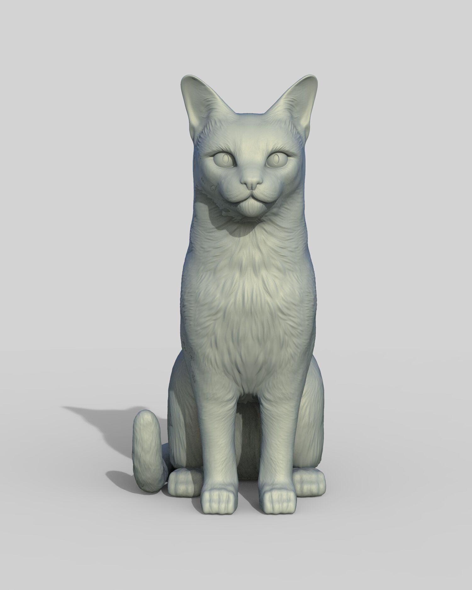 Gato sentado 3D print model_8