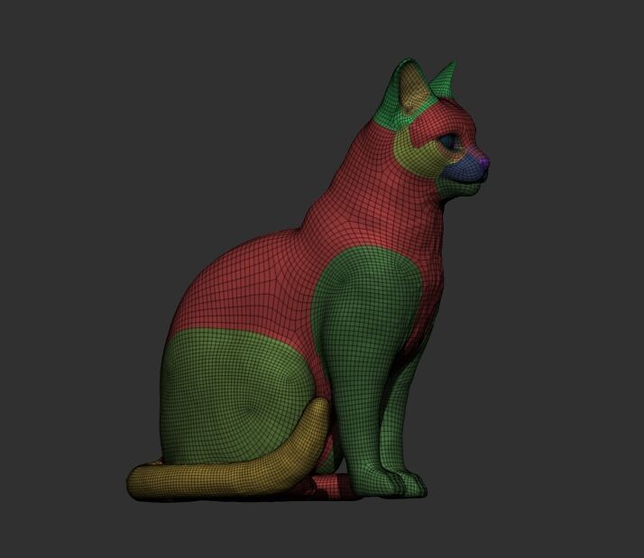 Gato sentado 3D print model_13