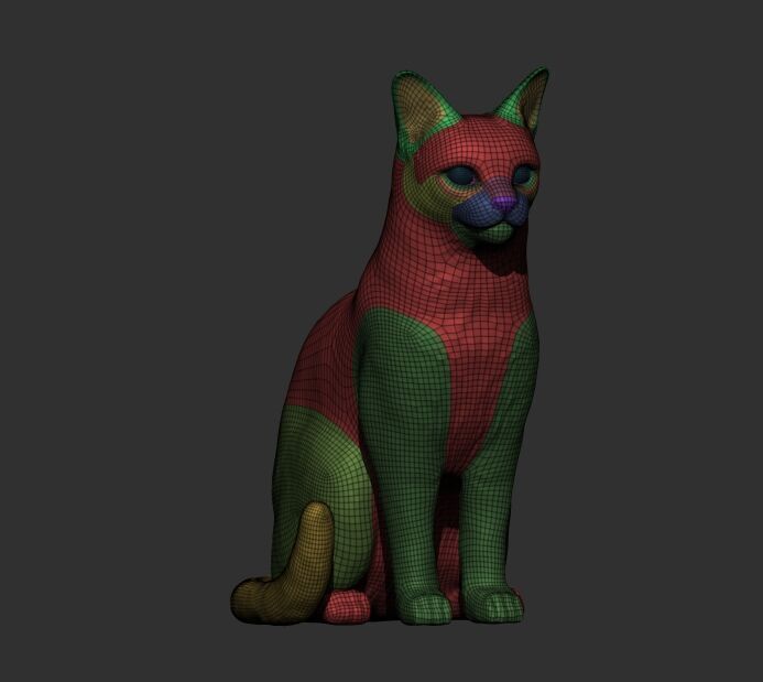 Gato sentado 3D print model_11