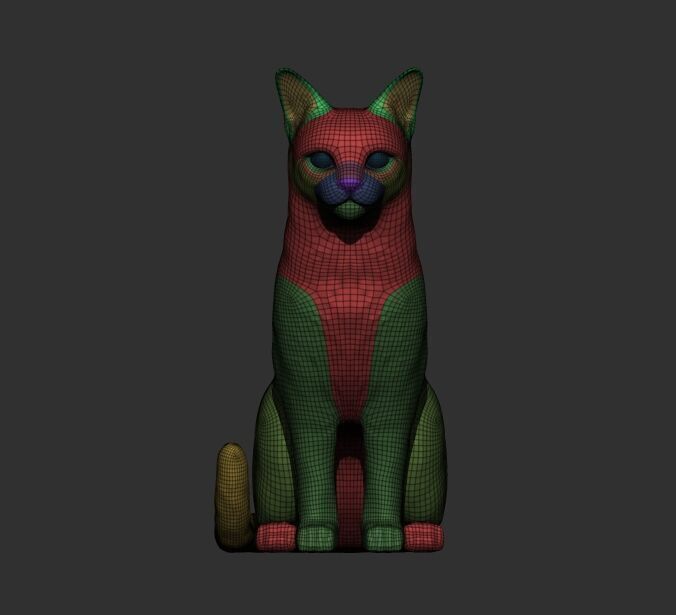 Gato sentado 3D print model_12