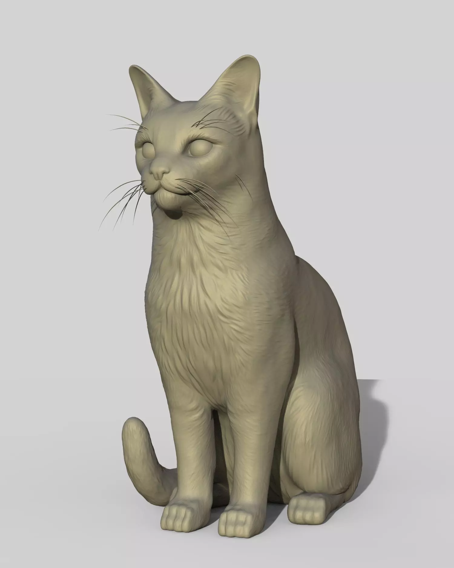 Gato sentado 3D print model_0