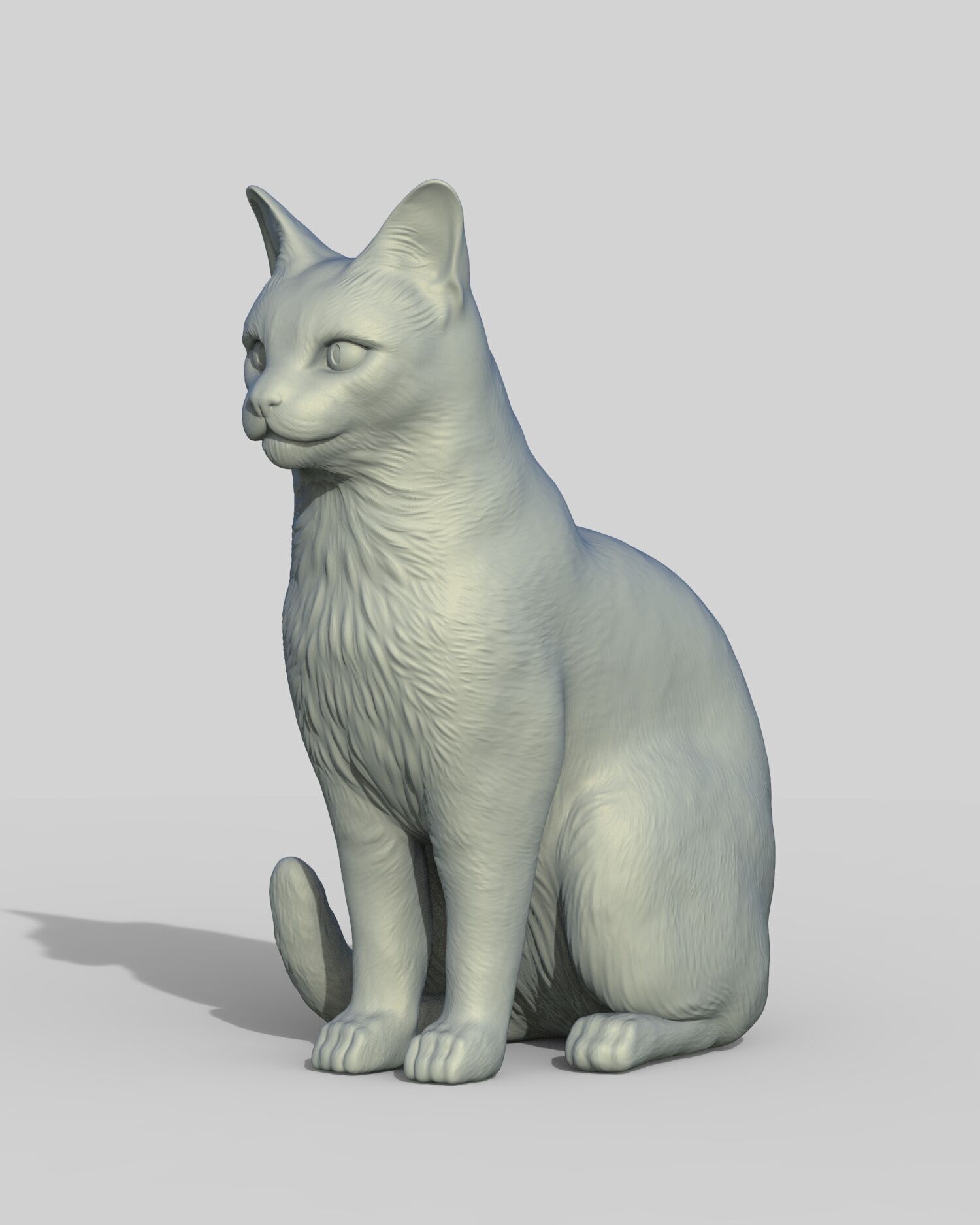 Gato sentado 3D print model_10