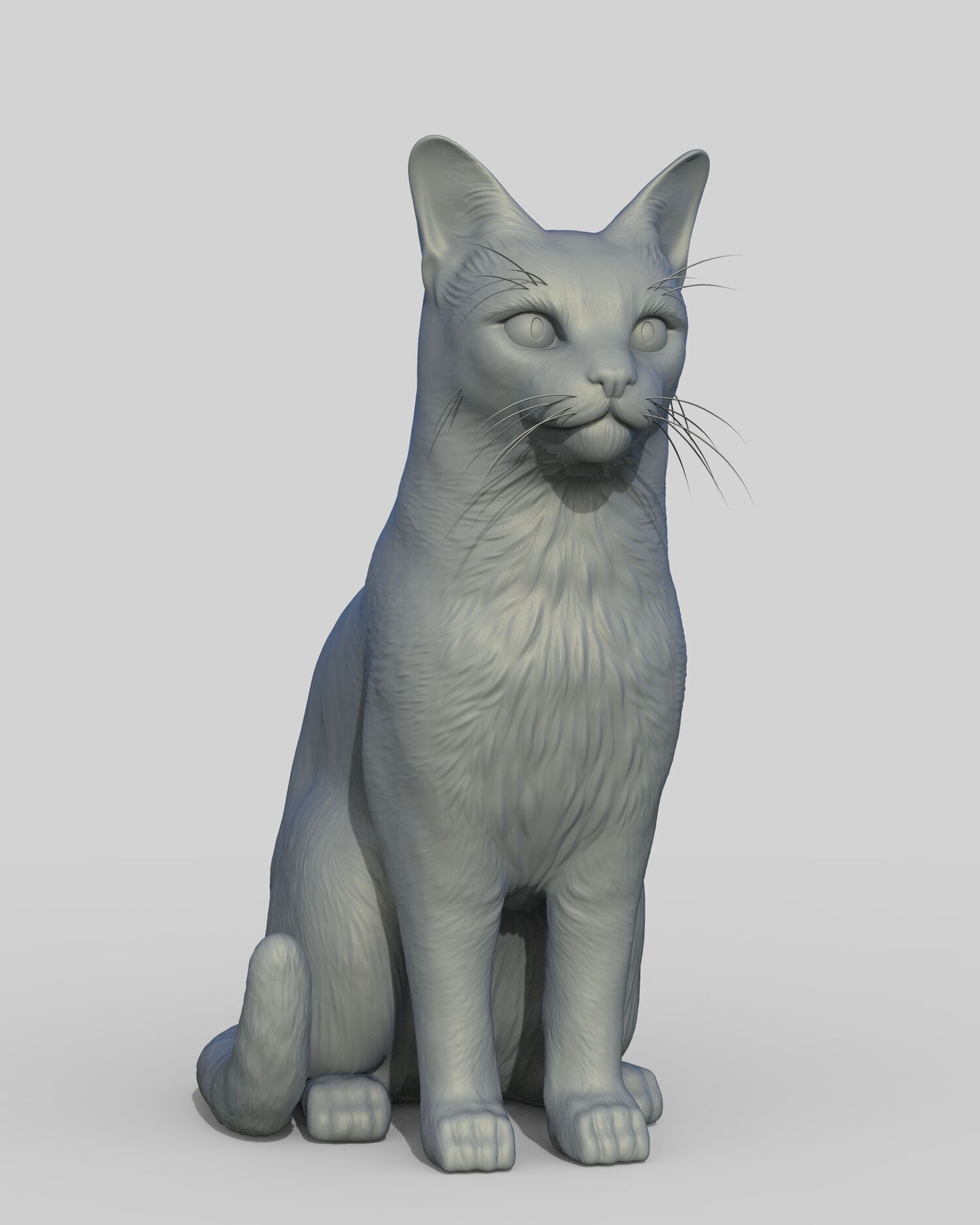 Gato sentado 3D print model_1