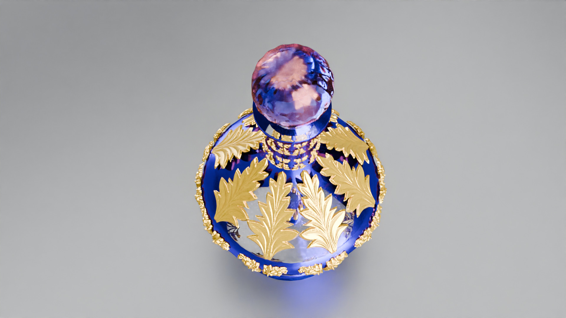 Blue Perfume In Glass Bottles 3D model_9