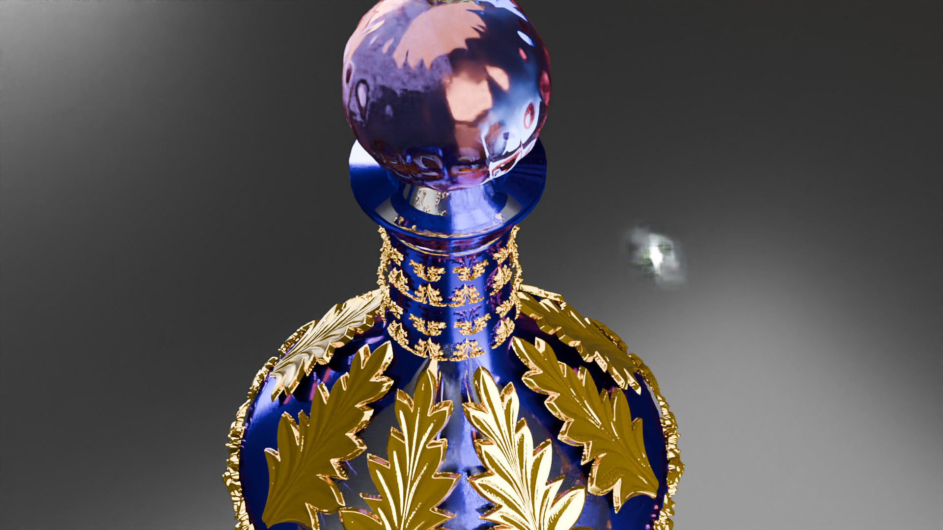 Blue Perfume In Glass Bottles 3D model_13