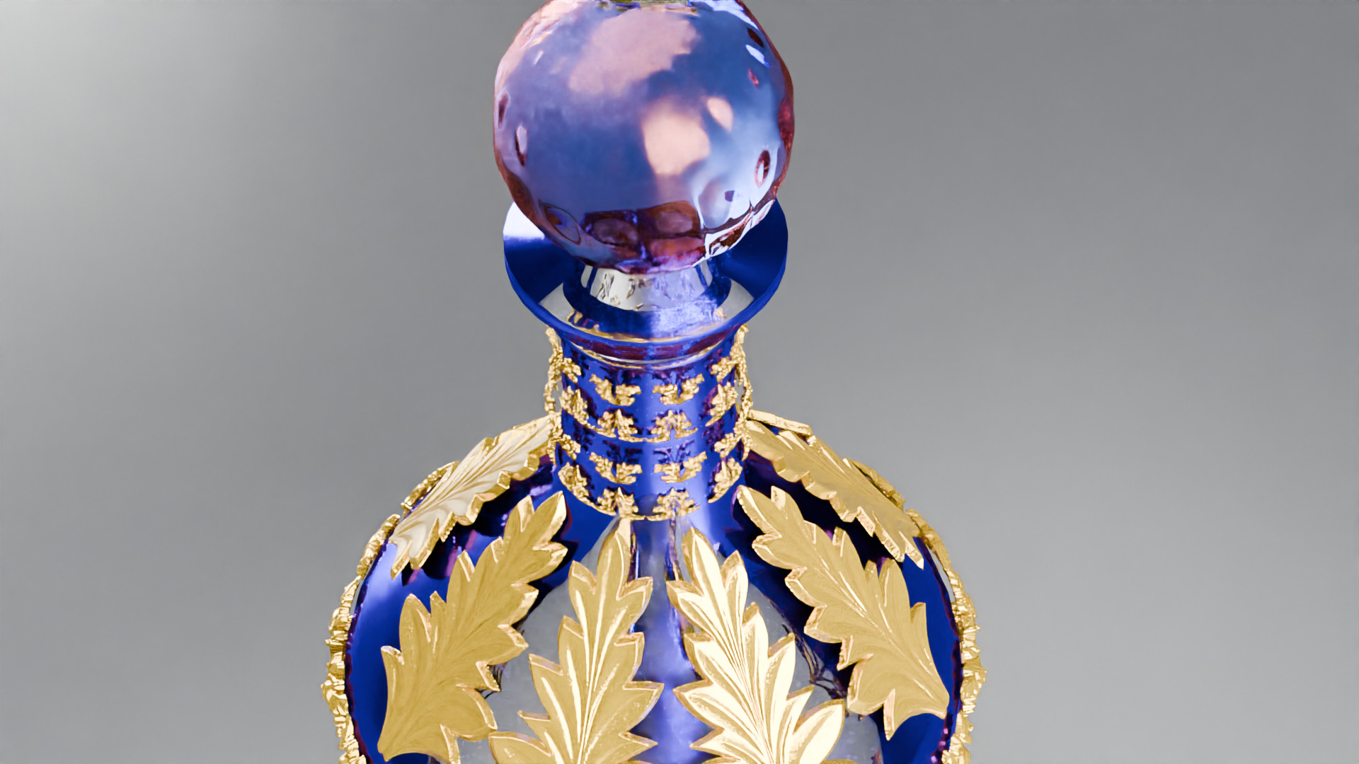 Blue Perfume In Glass Bottles 3D model_7