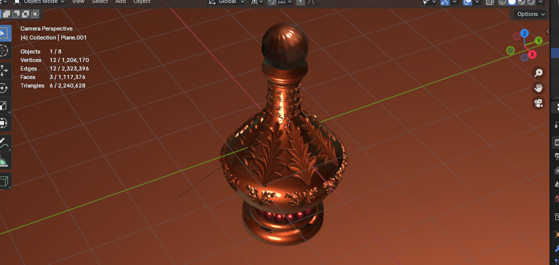 Blue Perfume In Glass Bottles 3D model_16