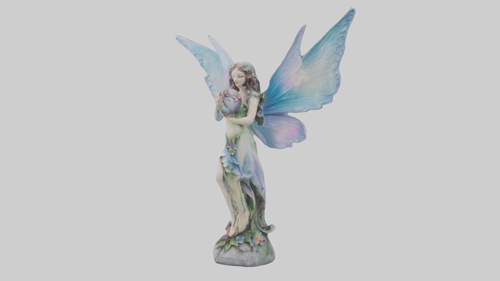 Fairy Enchantment statue model Low-poly 3D model_10