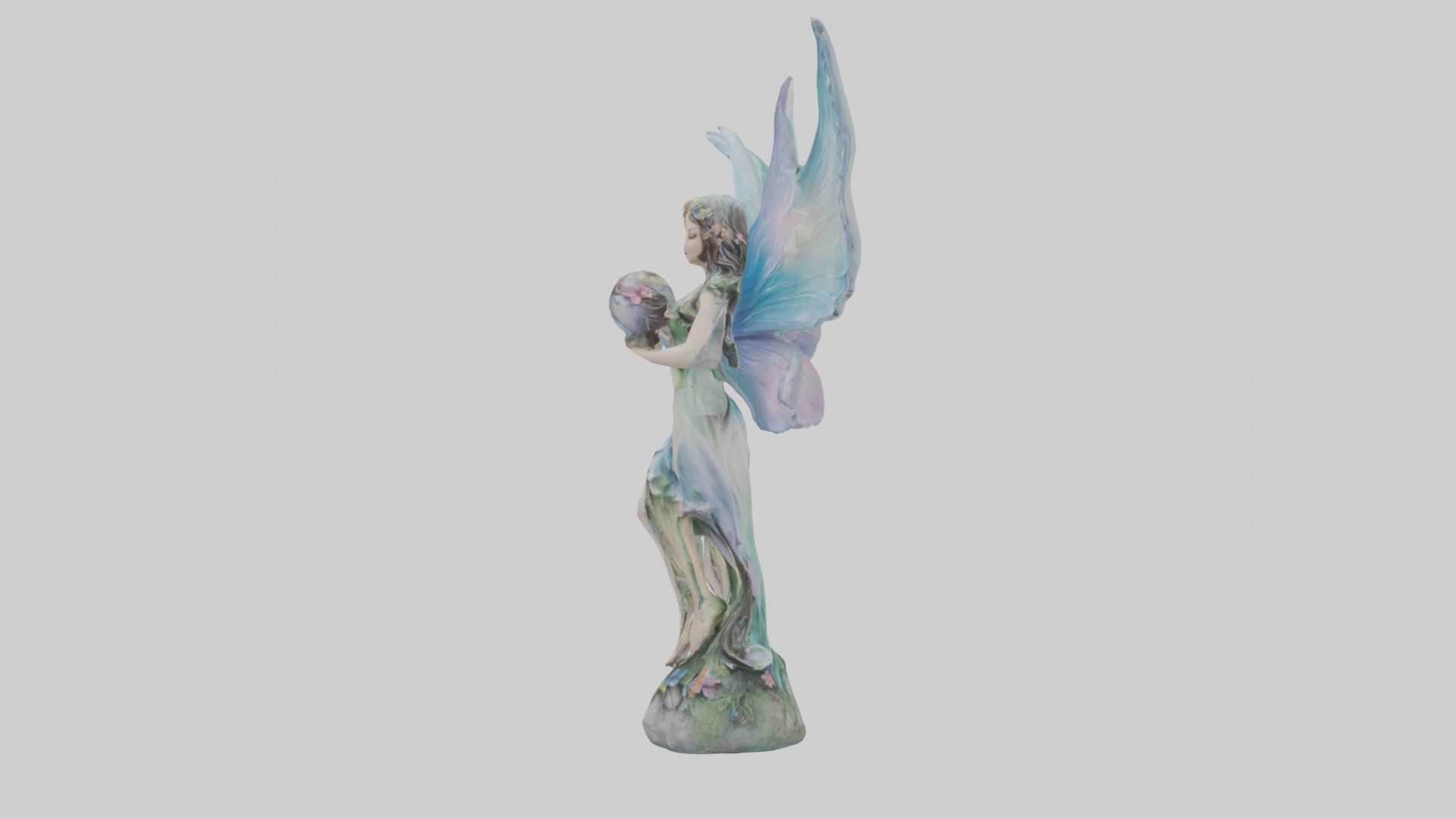 Fairy Enchantment statue model Low-poly 3D model_12