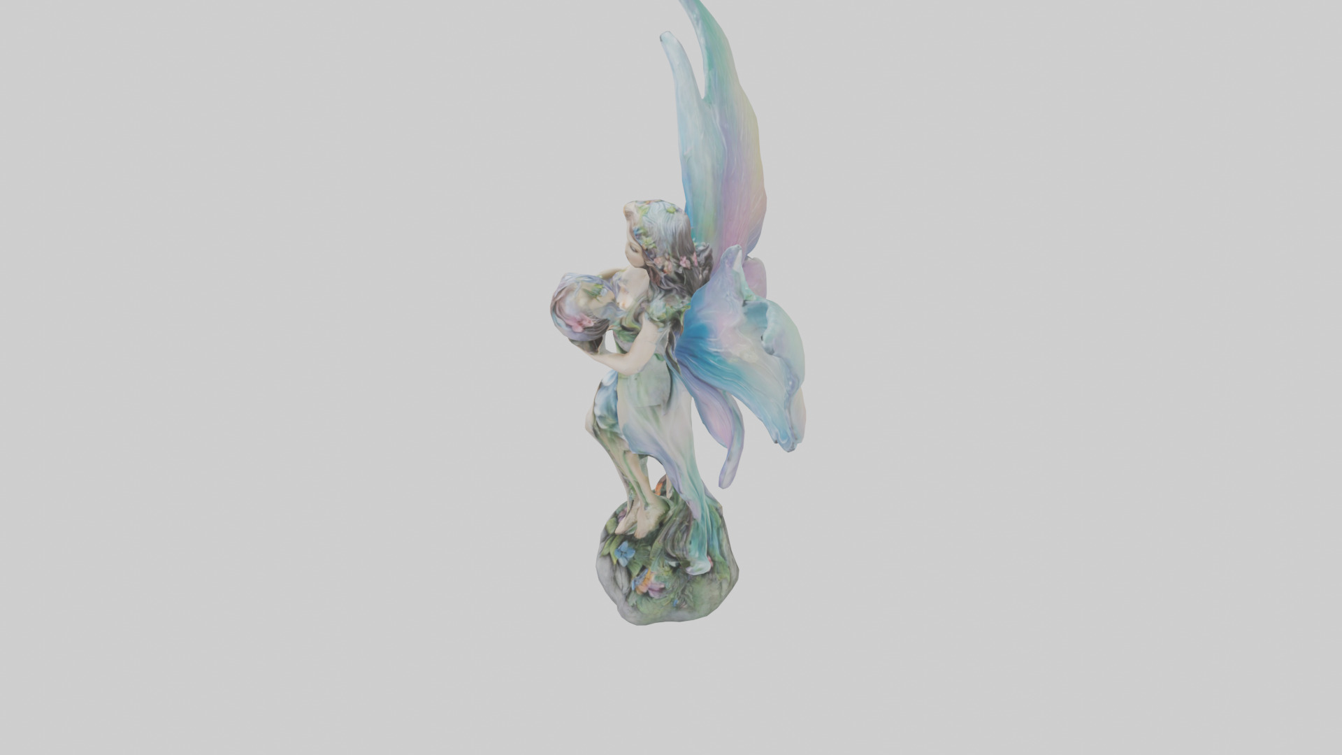 Fairy Enchantment statue model Low-poly 3D model_17