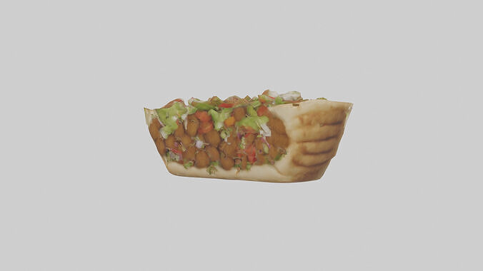 Falafel gyro model Low-poly 3D model 3