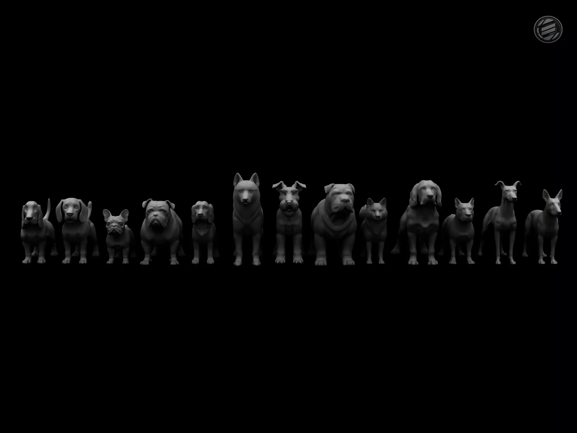 Miniatures - Medium Dogs 3D print model