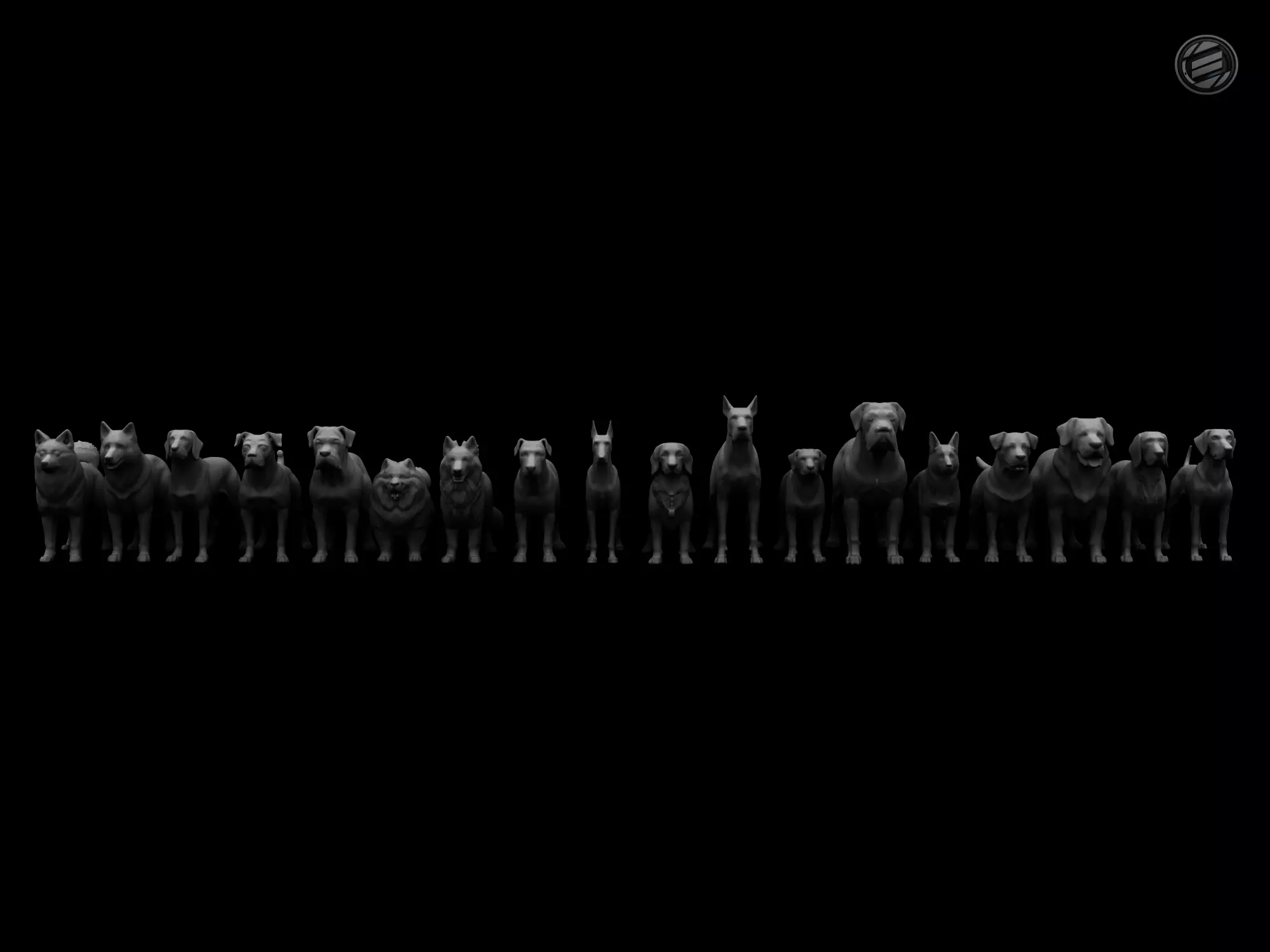 Miniatures - Large Dogs 3D print model