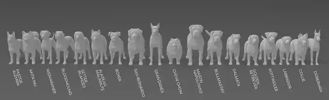 Miniatures - Large Dogs 3D print model