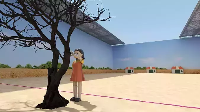 Squid Game 123 doll game scene