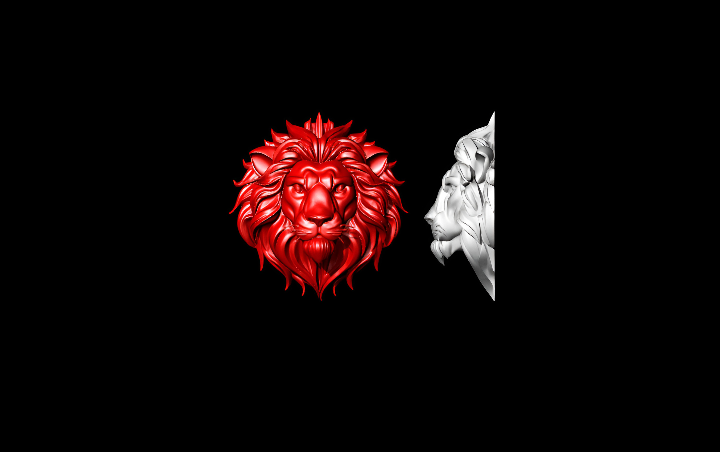 Lion head 3D print model_5