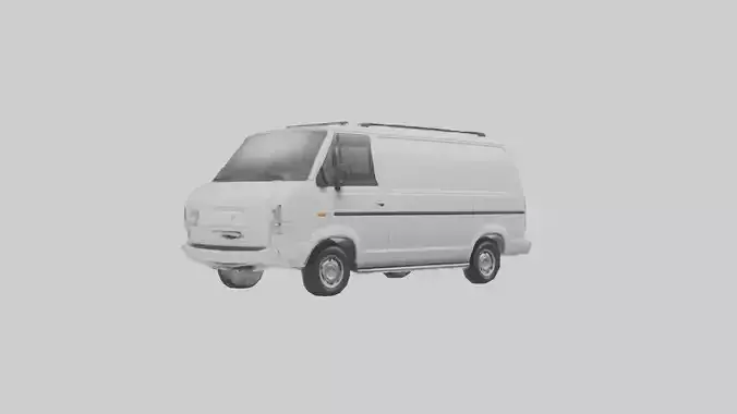 Family Van with Sliding Doors model Low-poly 3D model