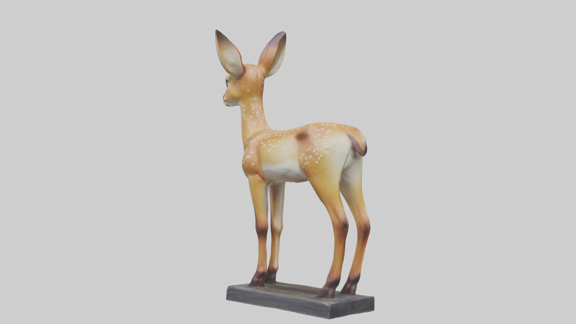 Fawn statue model Low-poly 3D model_5