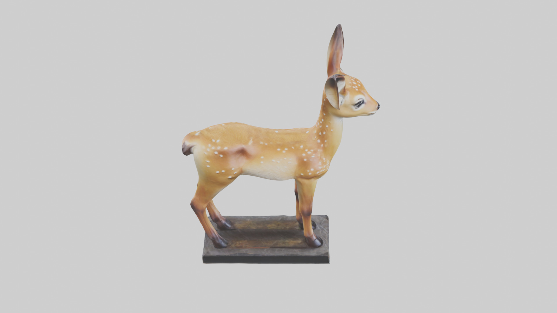 Fawn statue model Low-poly 3D model_28
