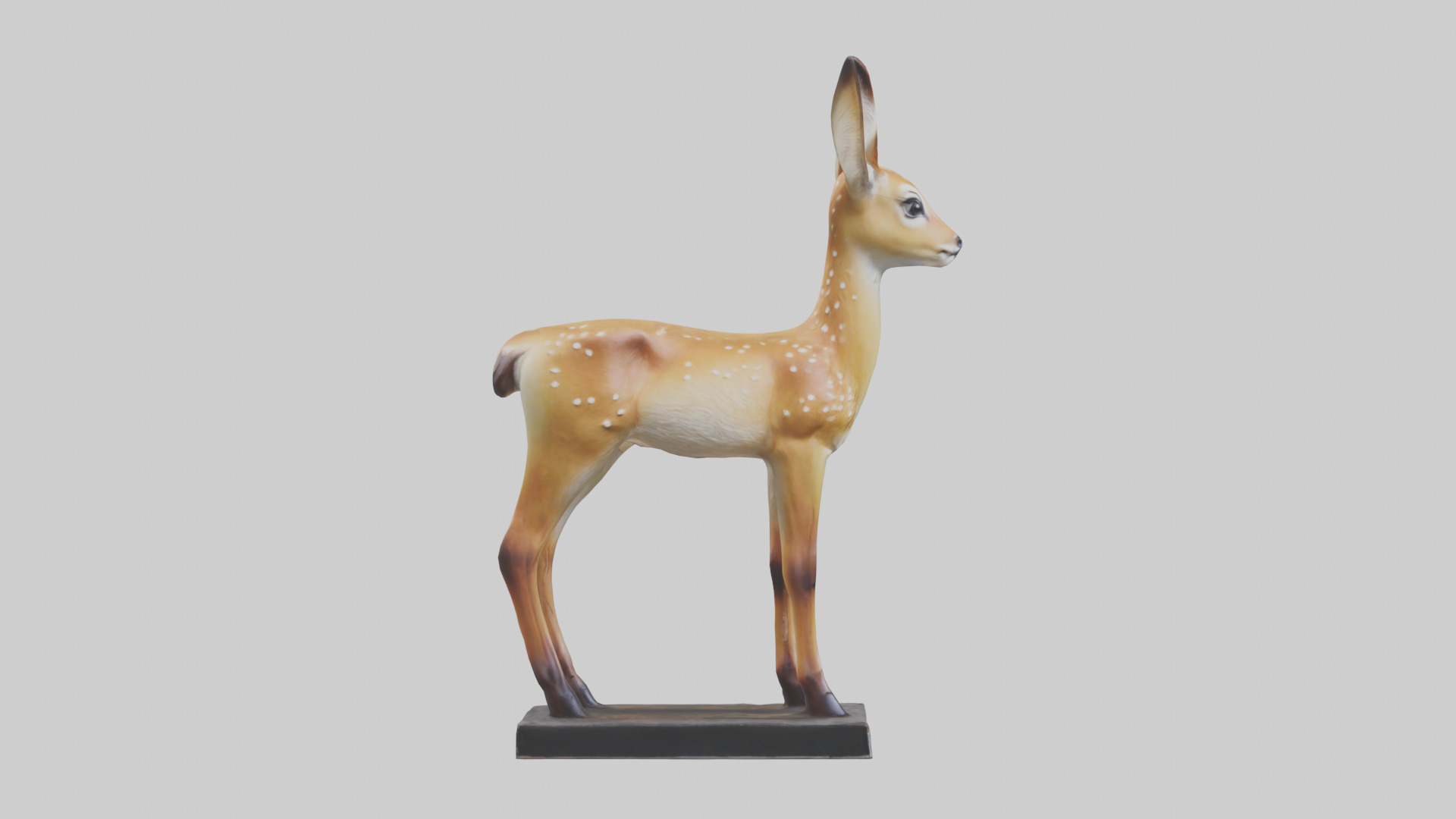 Fawn statue model Low-poly 3D model_23
