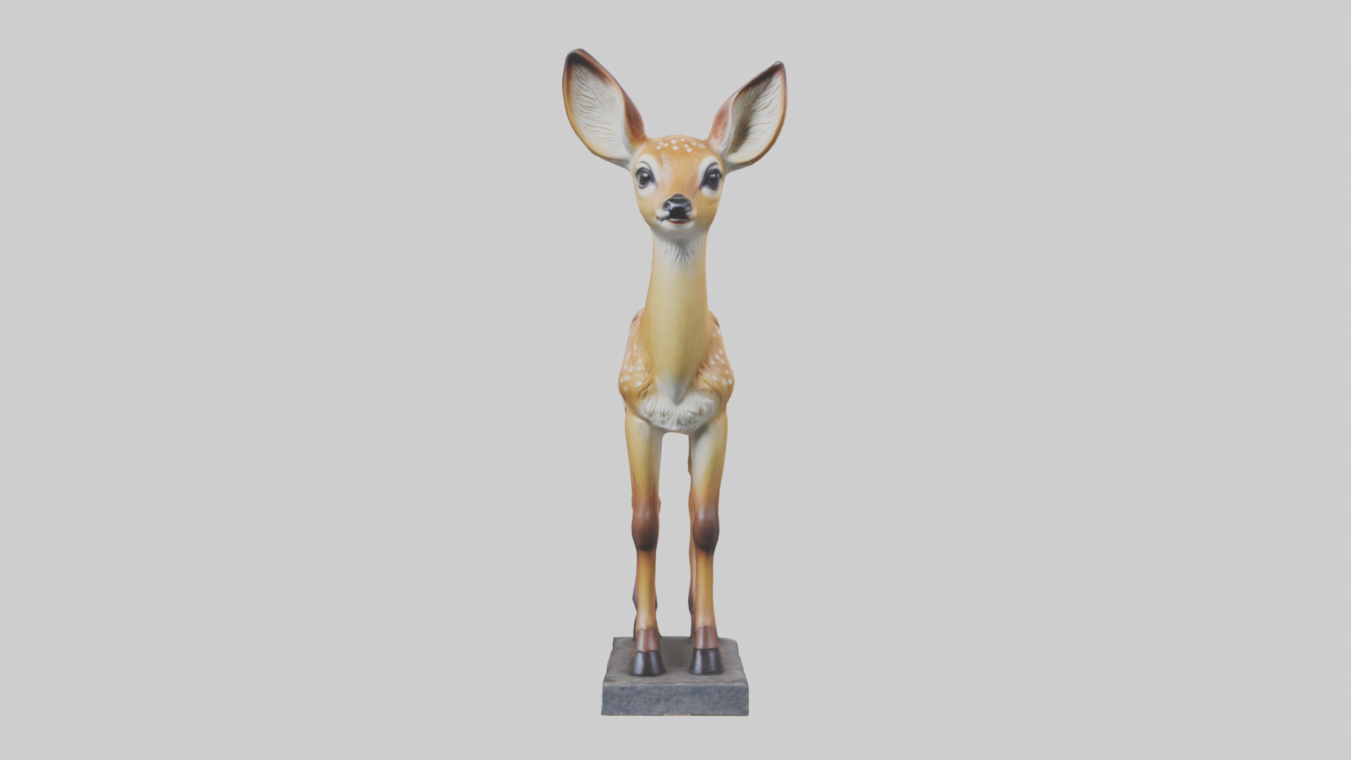 Fawn statue model Low-poly 3D model_2