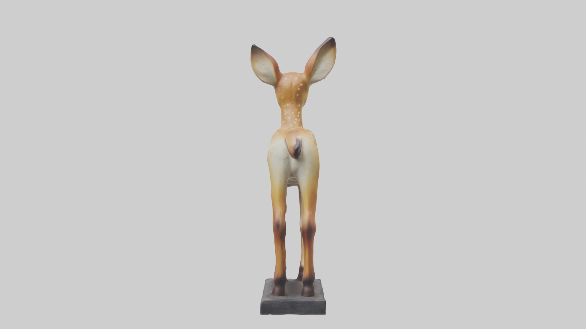 Fawn statue model Low-poly 3D model_3