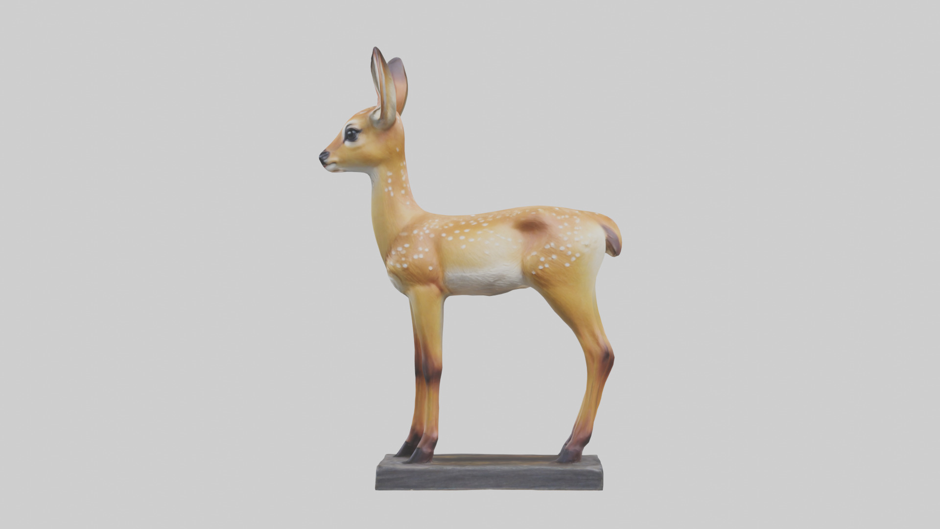 Fawn statue model Low-poly 3D model_22
