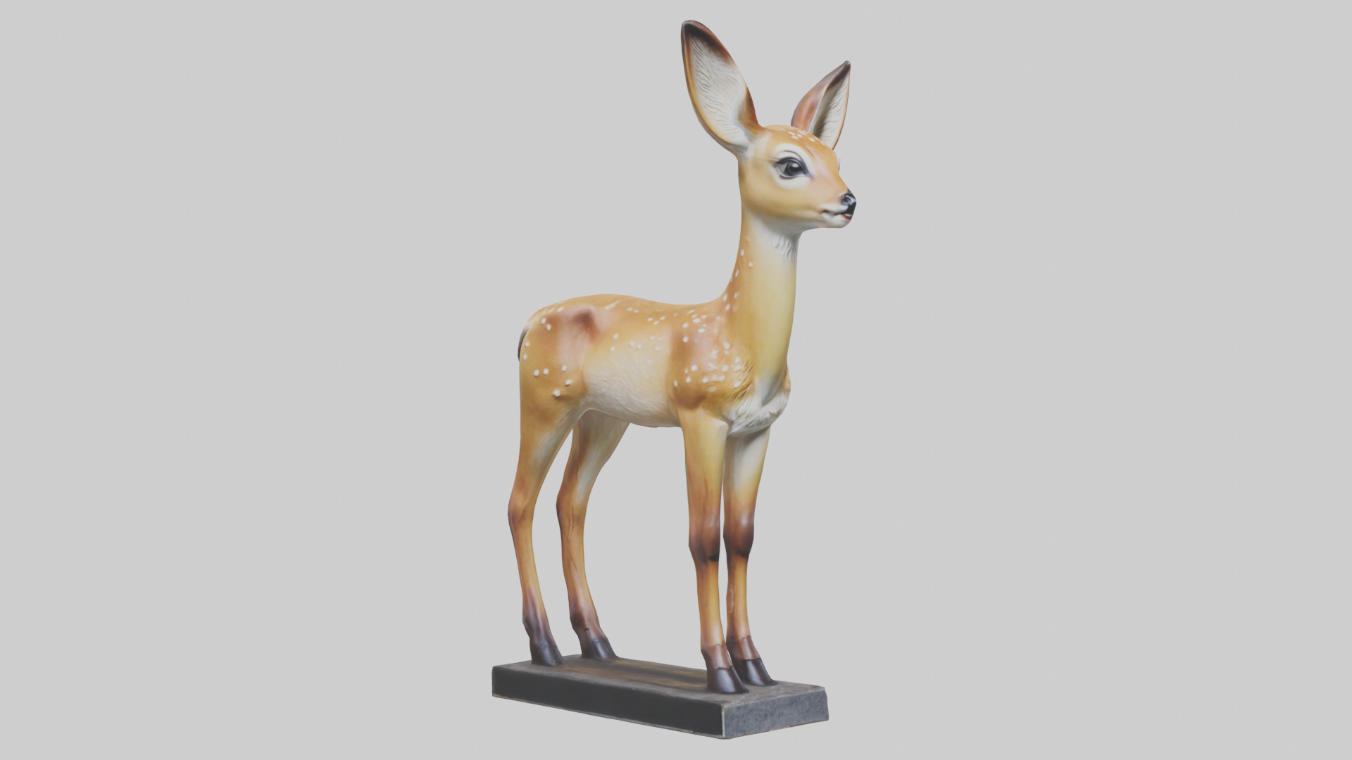 Fawn statue model Low-poly 3D model_1