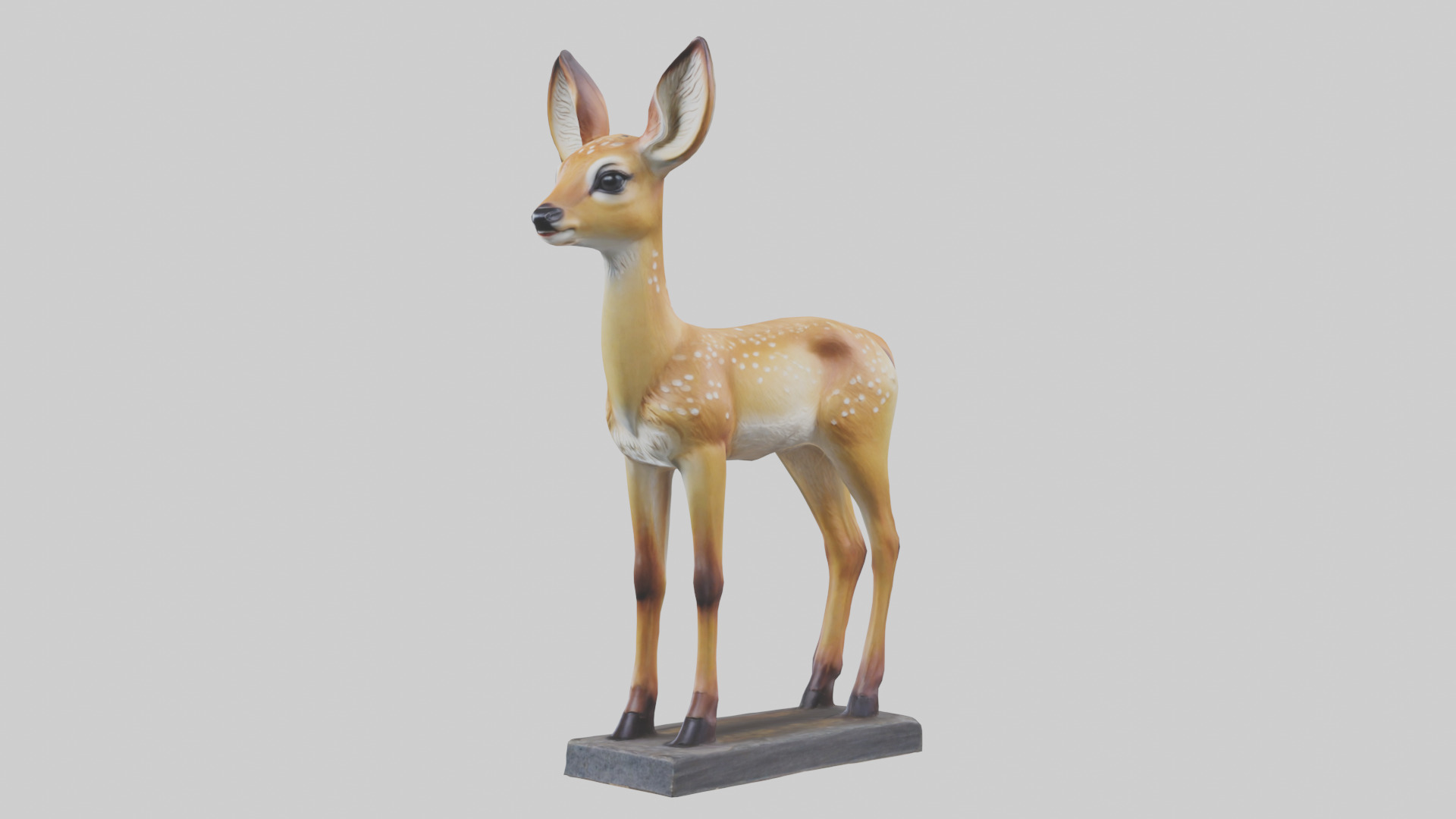 Fawn statue model Low-poly 3D model_4