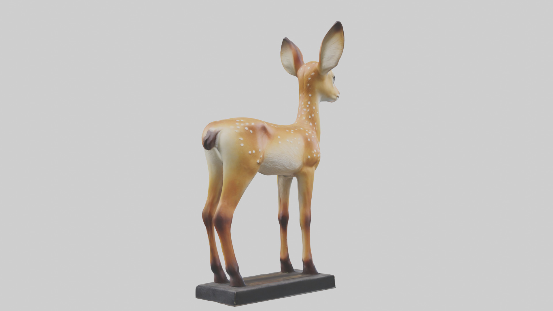 Fawn statue model Low-poly 3D model_6