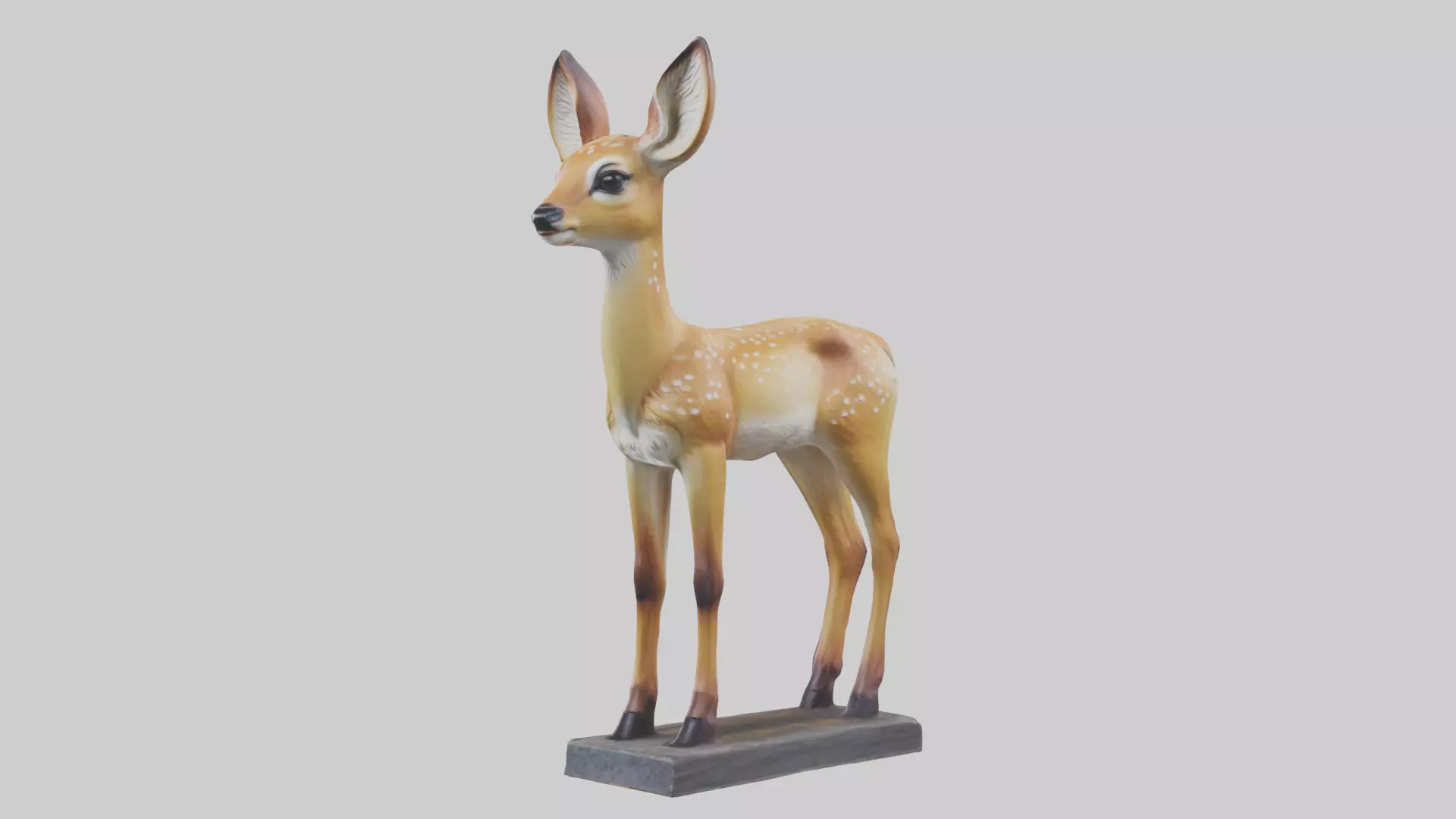 Fawn statue model Low-poly 3D model_0
