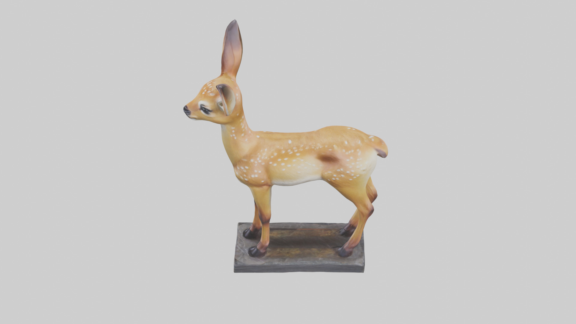 Fawn statue model Low-poly 3D model_27