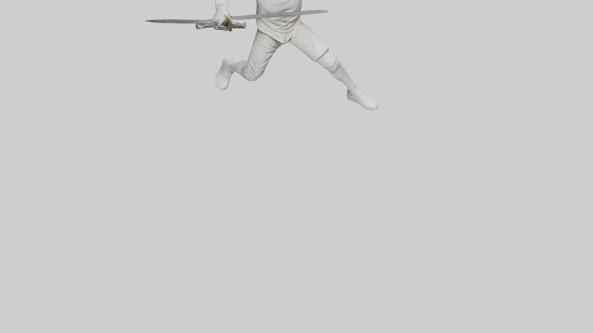 Fencer in MidStrike statue model Low-poly 3D model_8