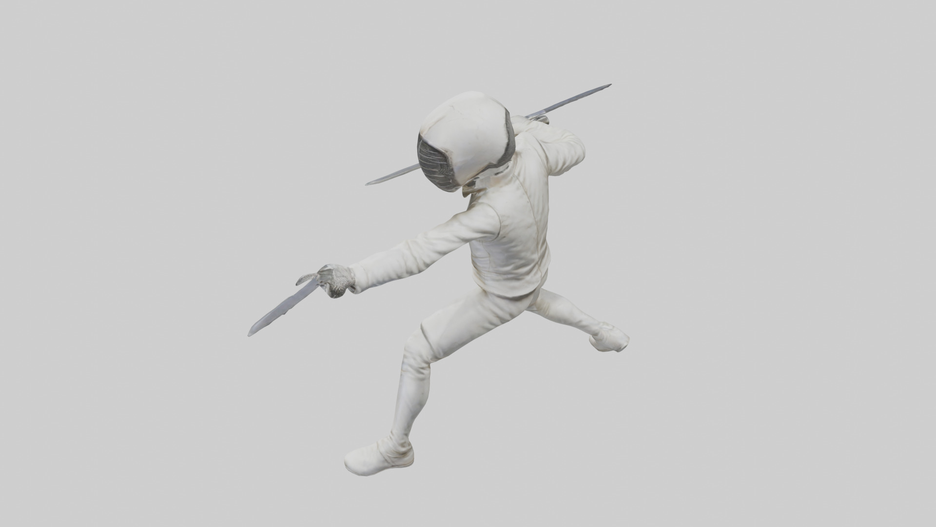 Fencer in MidStrike statue model Low-poly 3D model_27