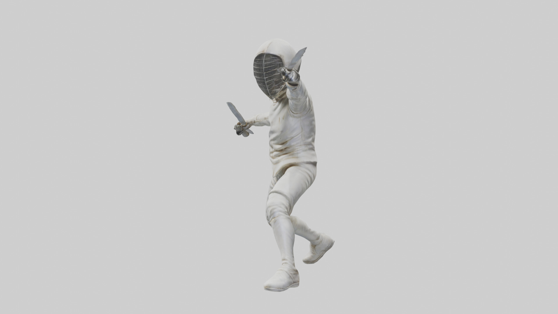 Fencer in MidStrike statue model Low-poly 3D model_1