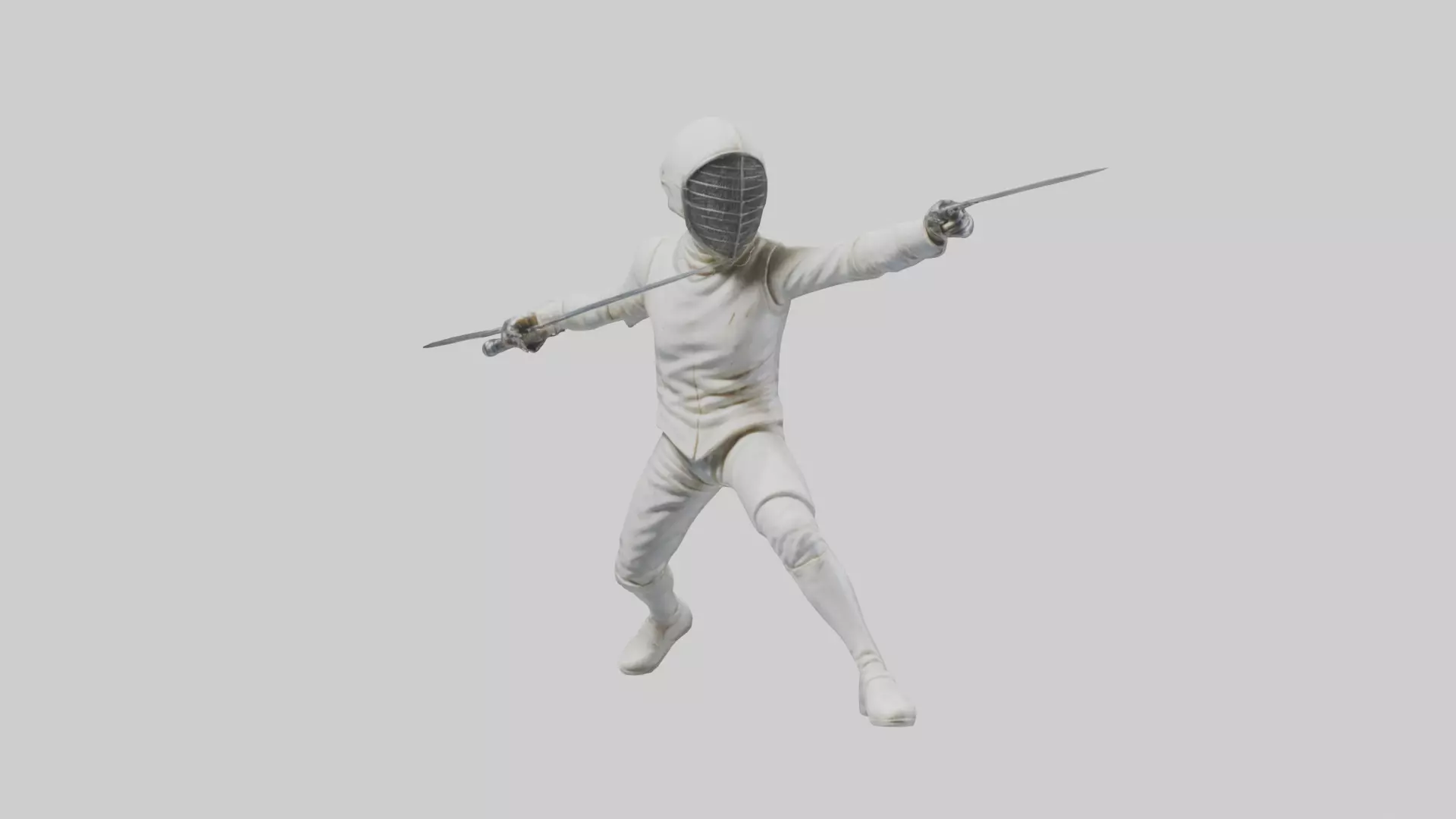 Fencer in MidStrike statue model Low-poly 3D model_0